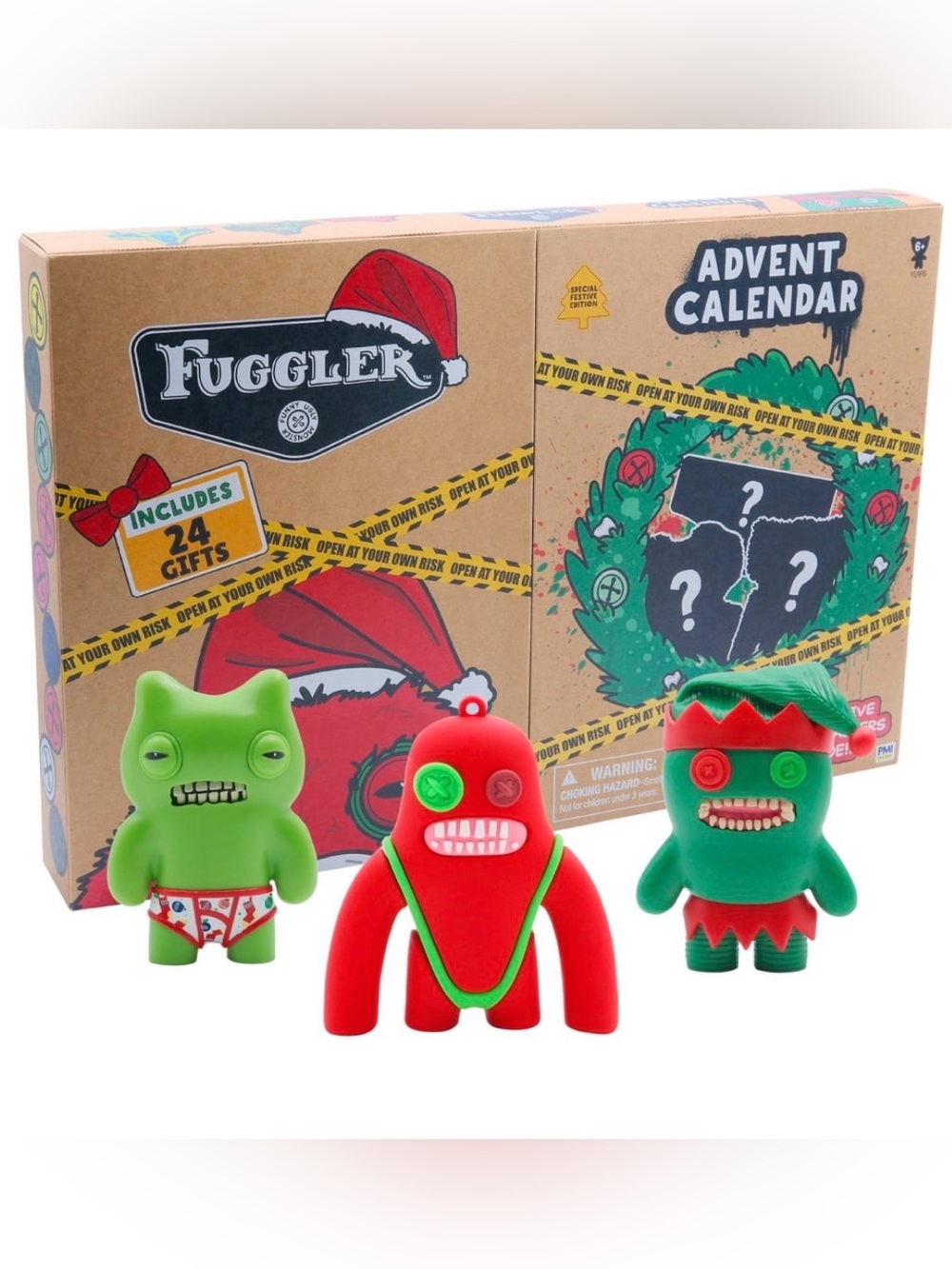 2026 FUGGLER Advent Calendar 24pc Gift Figure Set - Red & Green